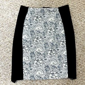 H&M Black Floral Skirt